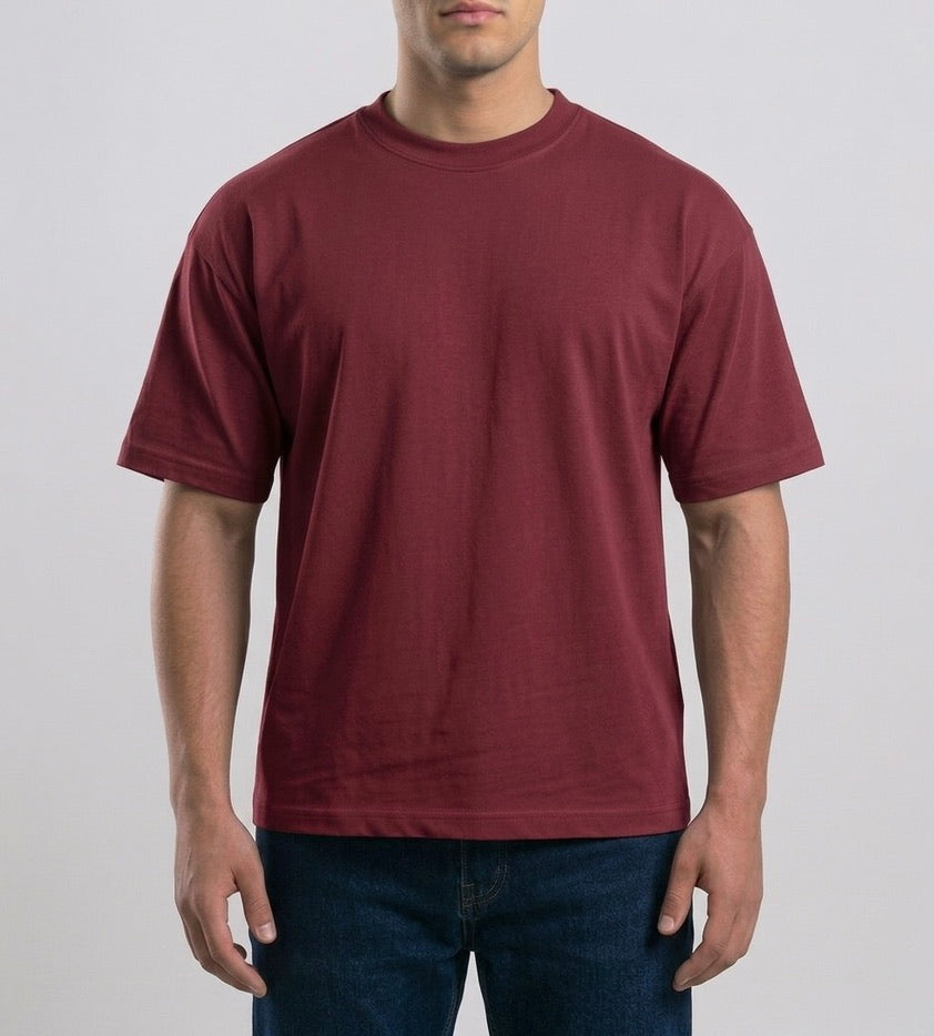 Burgundy Boxy-TShirt