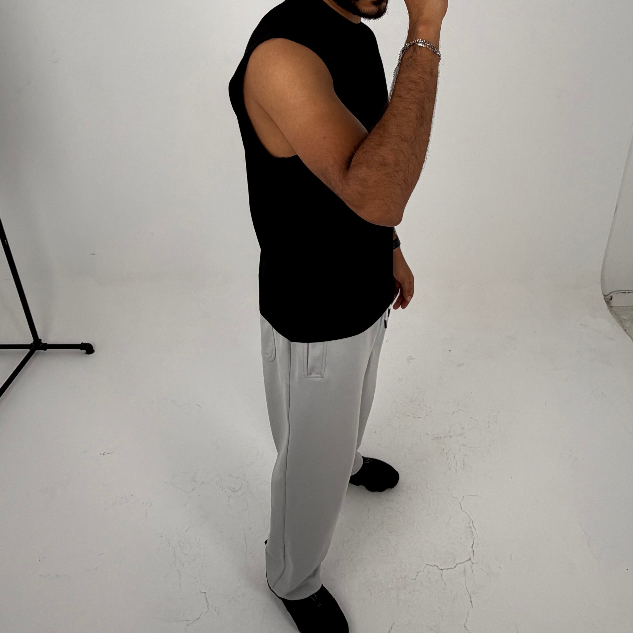 Silver Baggy Sweatpants
