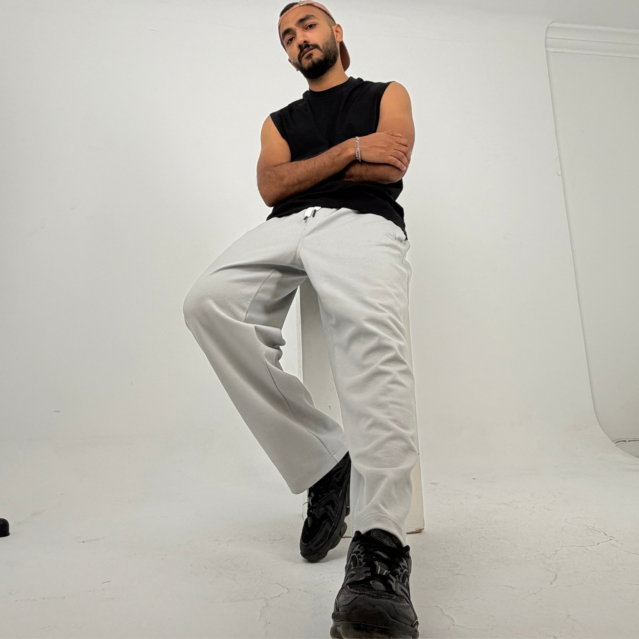 Silver Baggy Sweatpants
