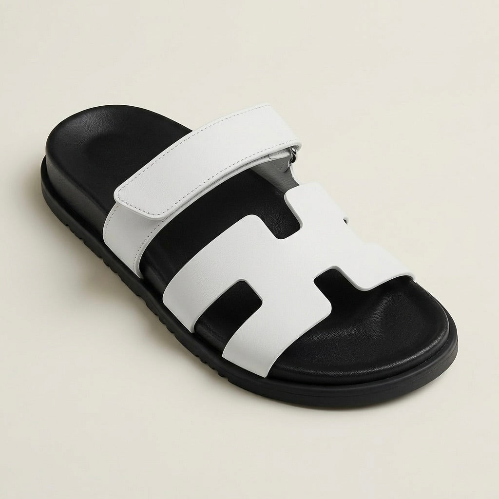 H Genuine Leather Slipper Male