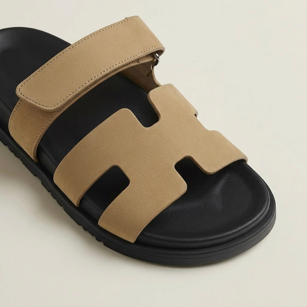 H Genuine Leather Slipper Male