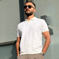 White Polo Waffle T-Shirt