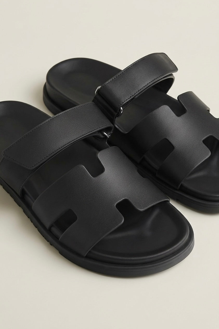 H Genuine Leather Slipper Male