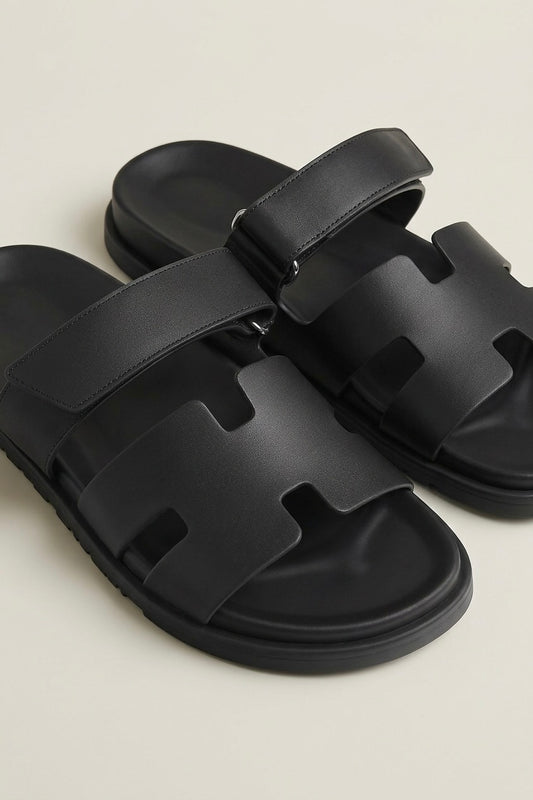 H Genuine Leather Slipper Male