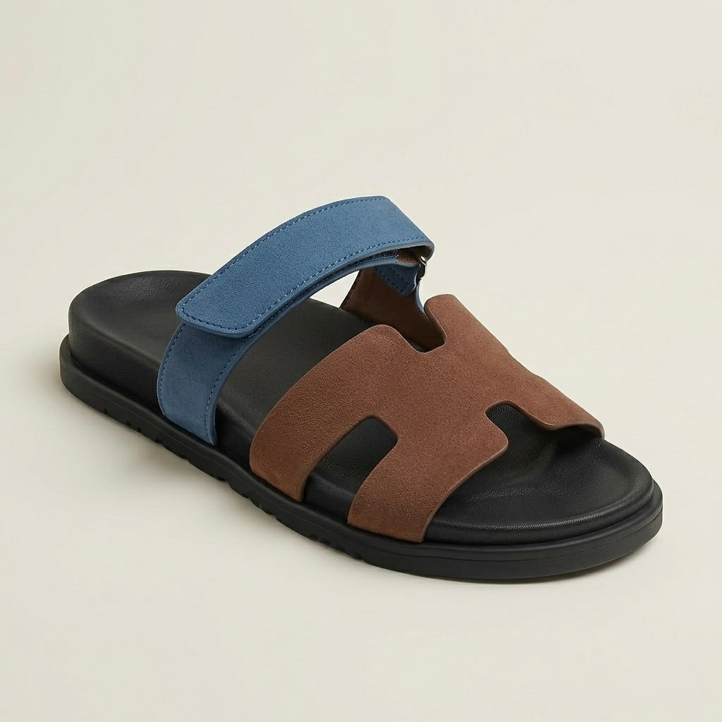 H Genuine Leather Slipper Male