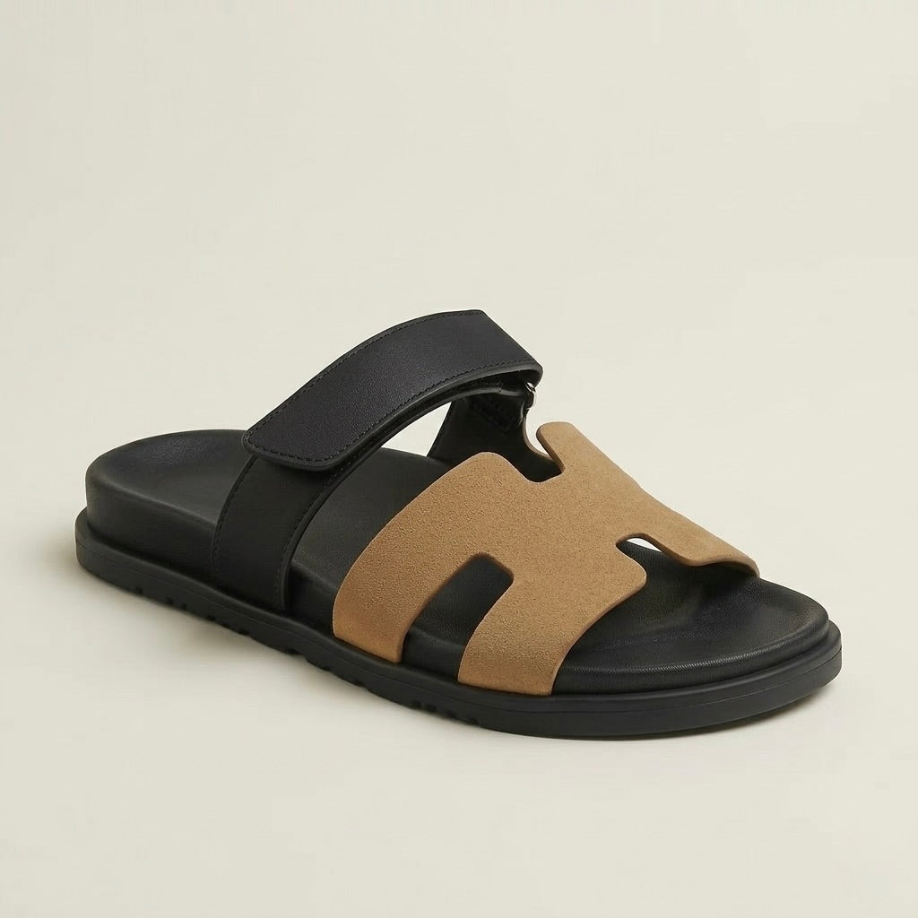 H Genuine Leather Slipper Male