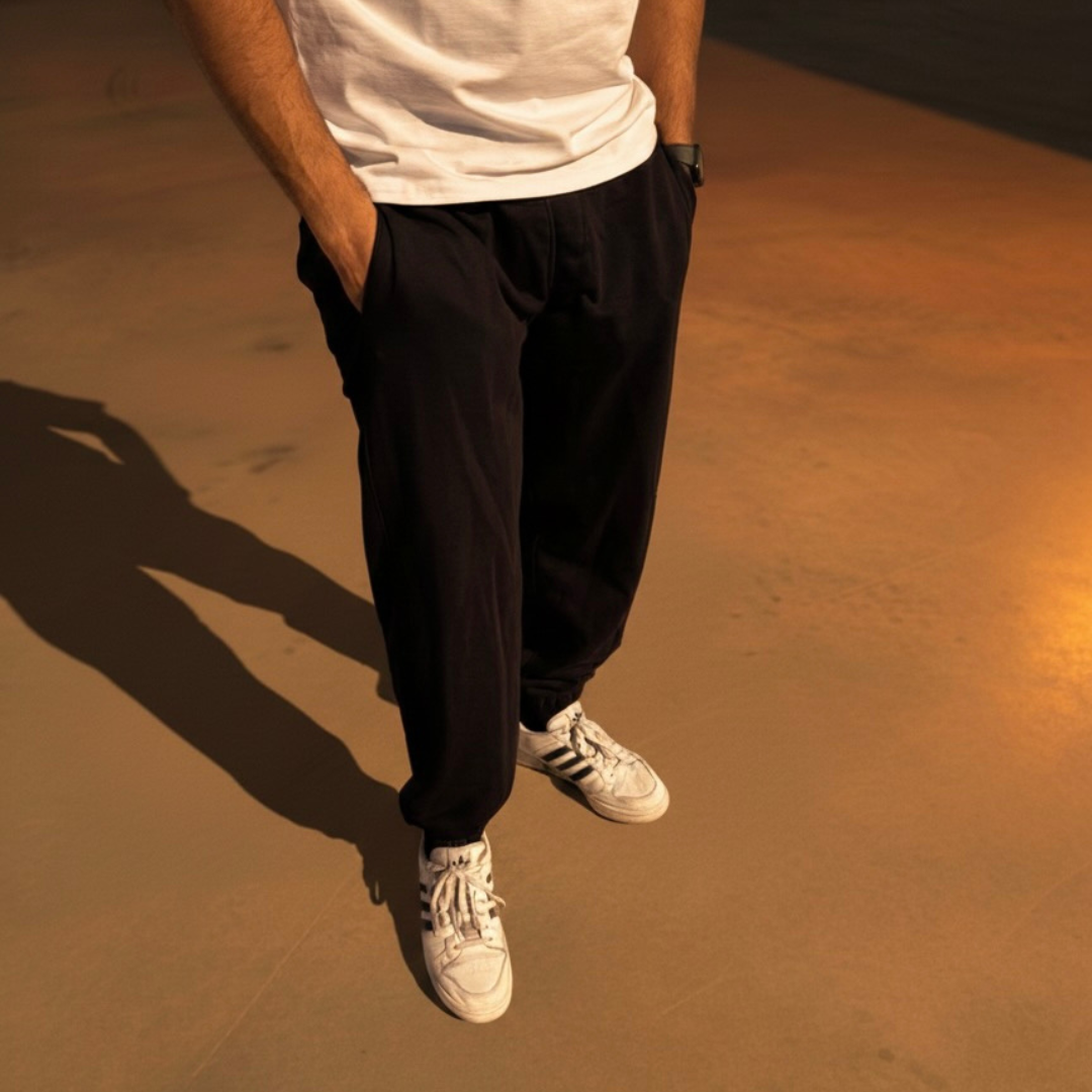 Black Cuffed Sweatpants