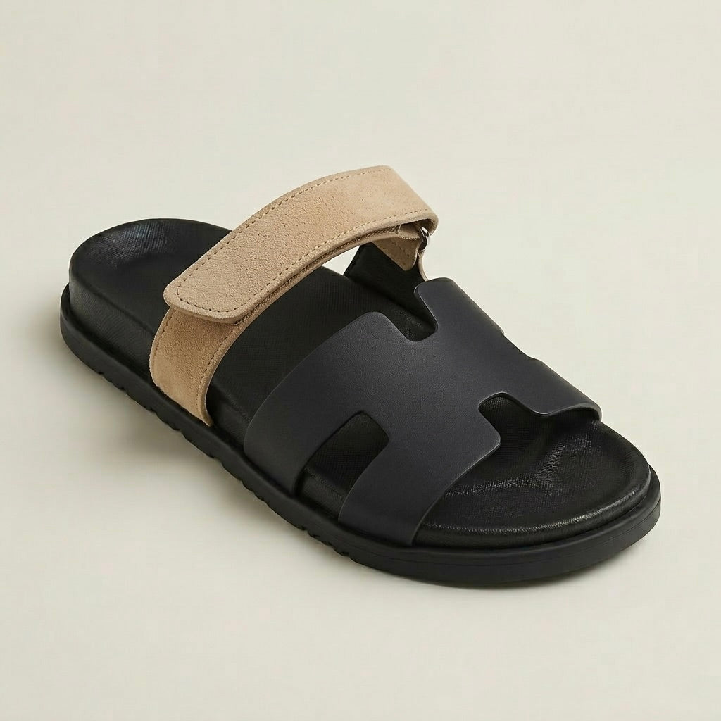 H Genuine Leather Slipper Male