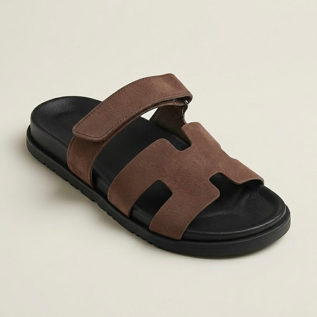 H Genuine Leather Slipper Male