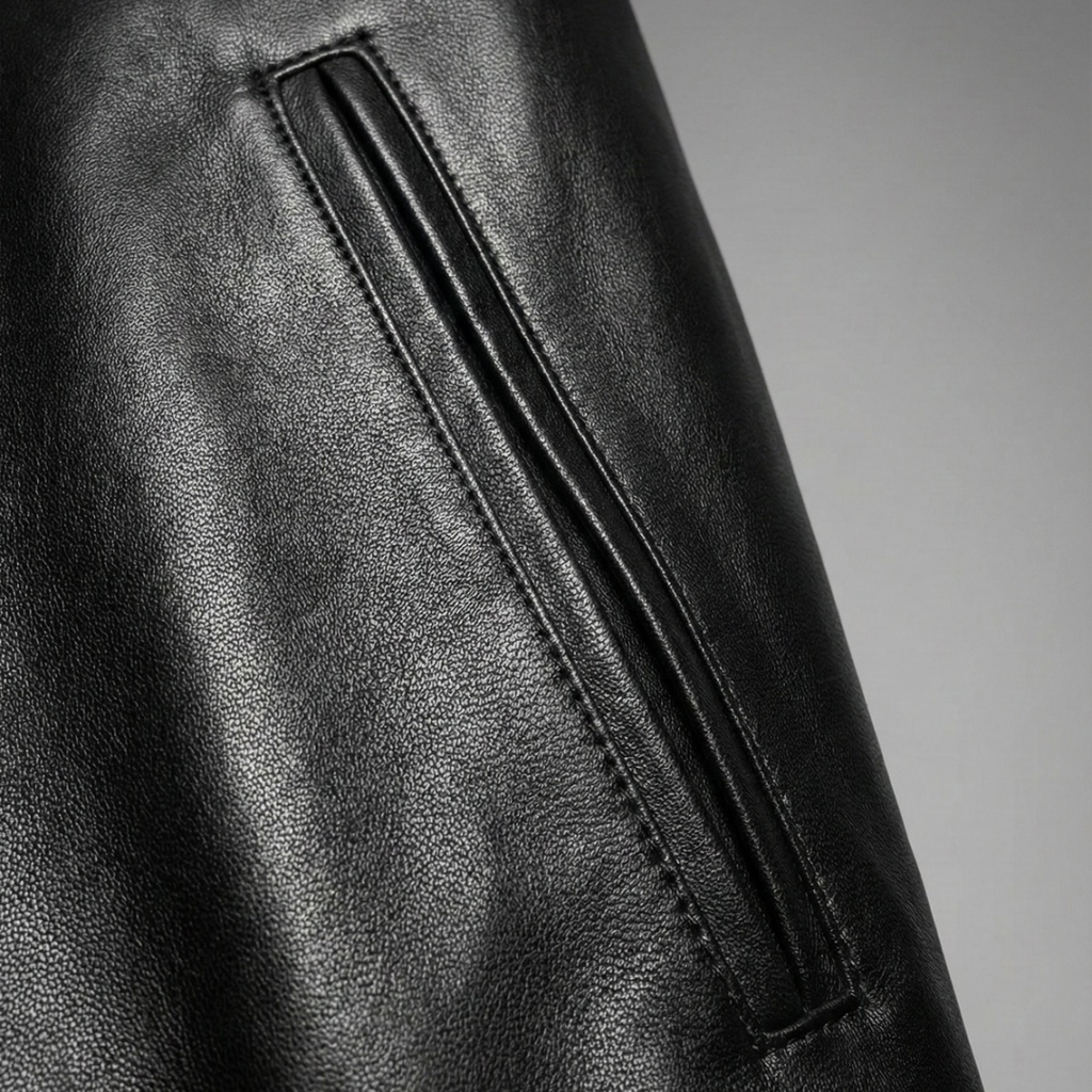 Black Baseball Leather Jacket