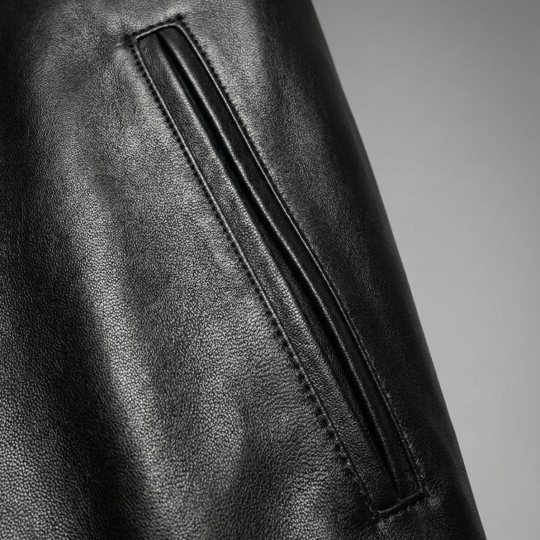 Black Baseball Leather Jacket