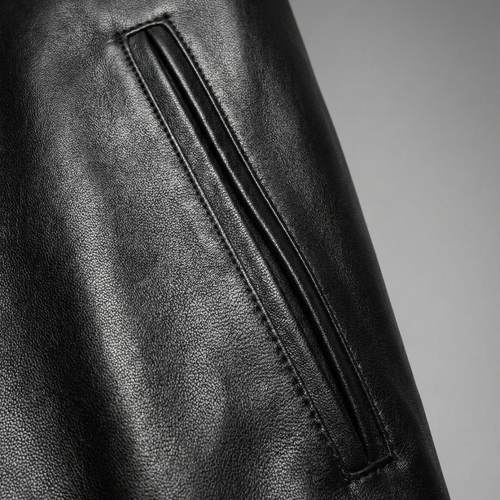 Black Baseball Leather Jacket