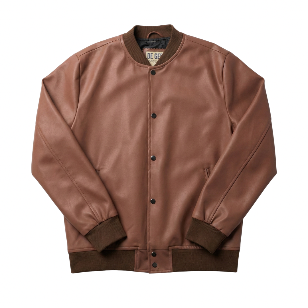 Brown Baseball Leather Jacket