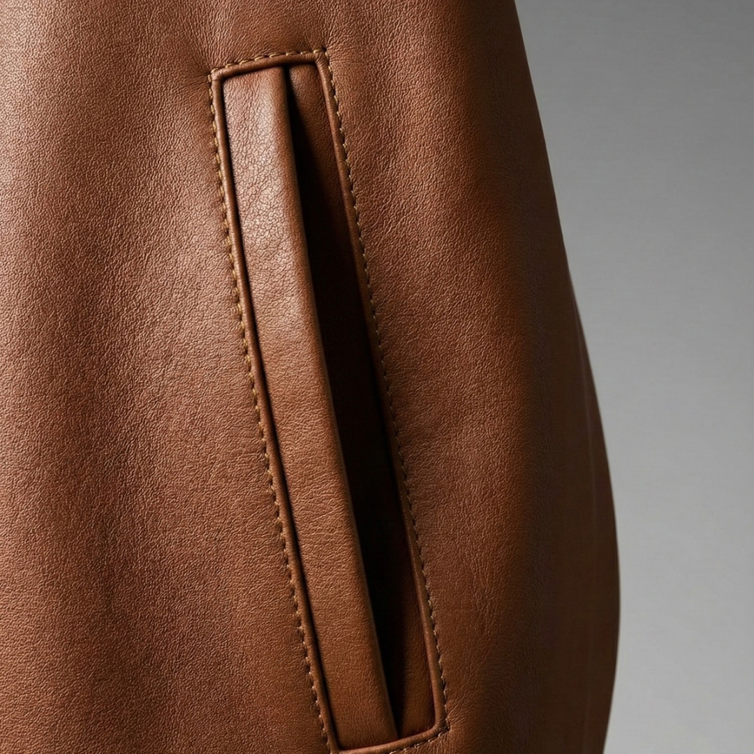 Brown Baseball Leather Jacket