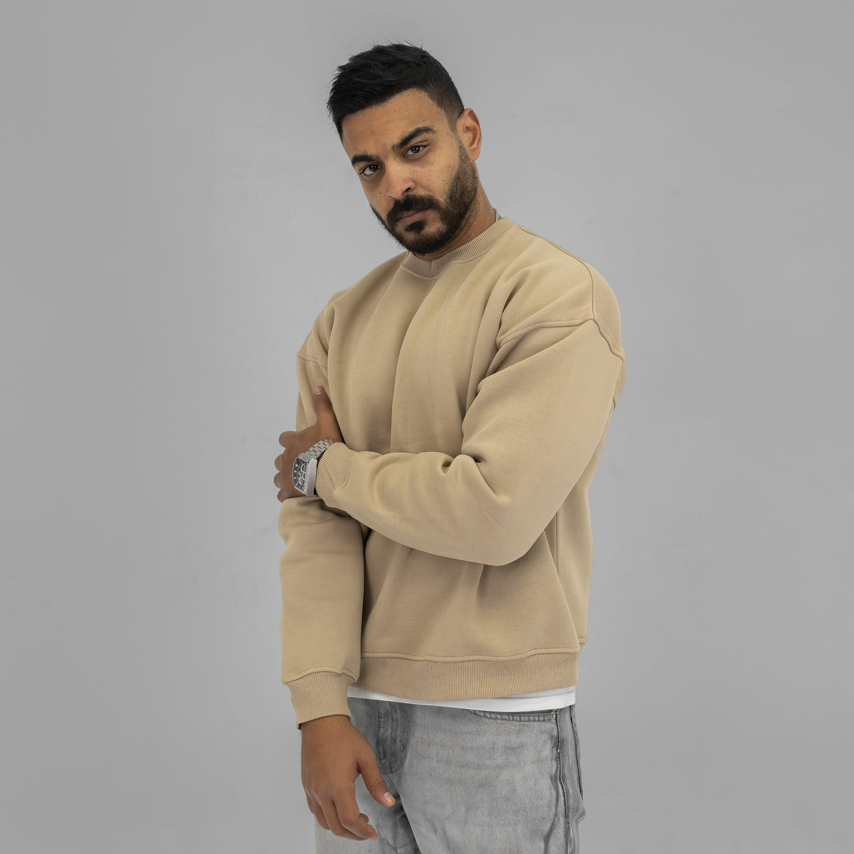 Beige Crewneck Sweater