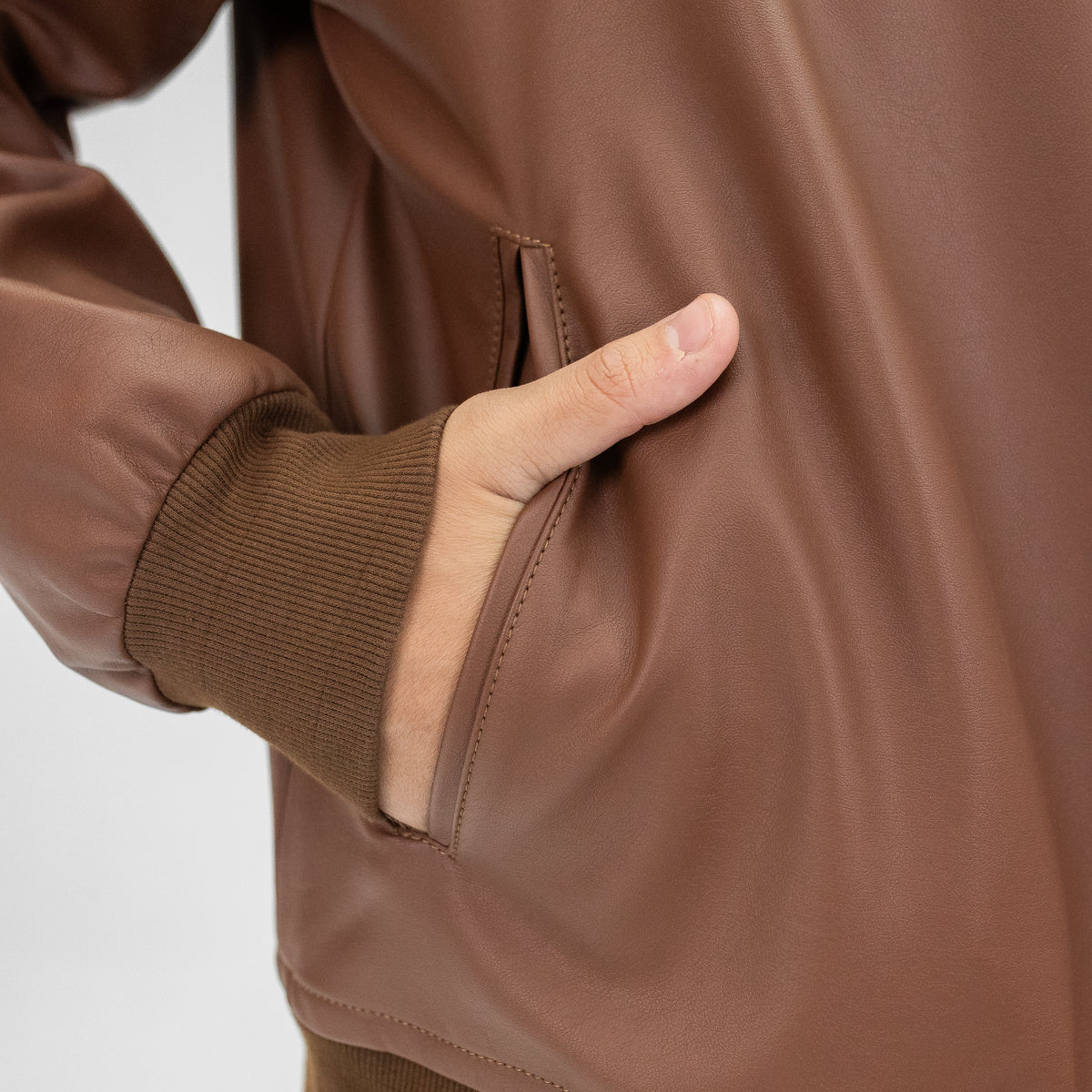 Brown Baseball Leather Jacket