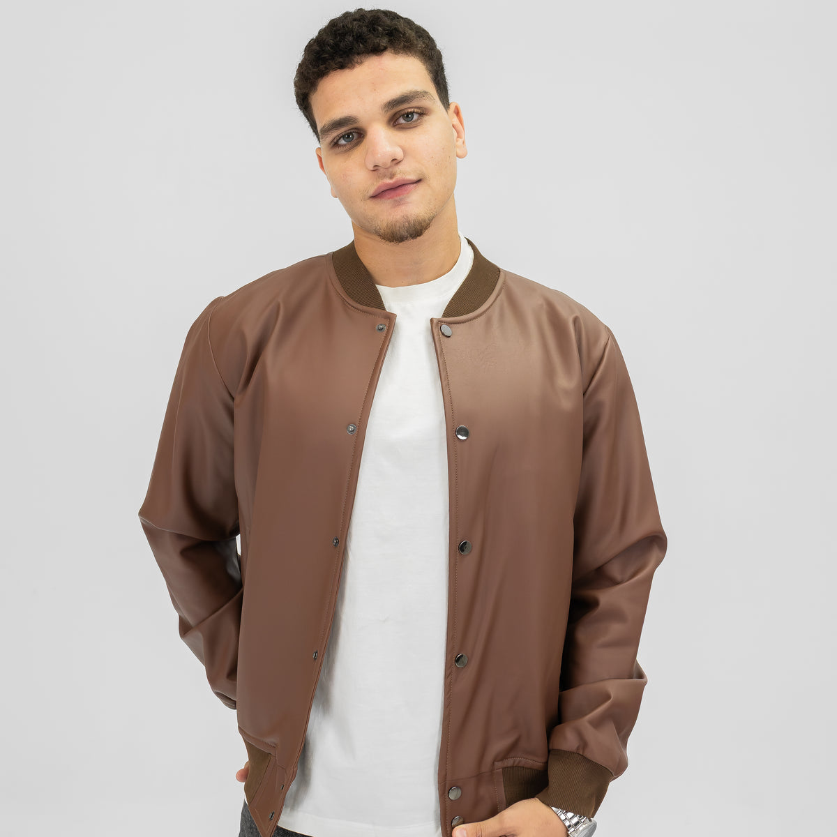 Brown Baseball Leather Jacket