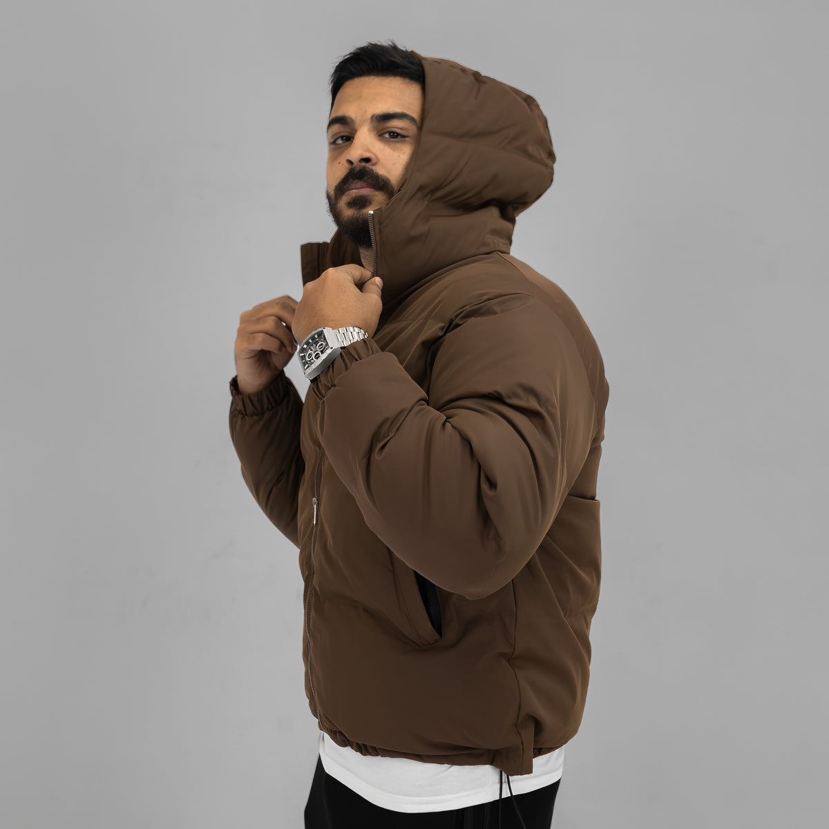 بافر جاكيت بني
