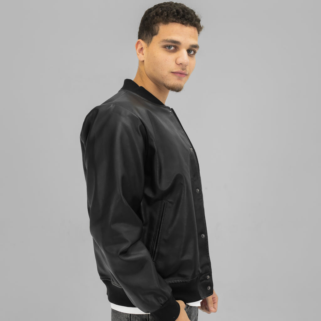 Black Baseball Leather Jacket