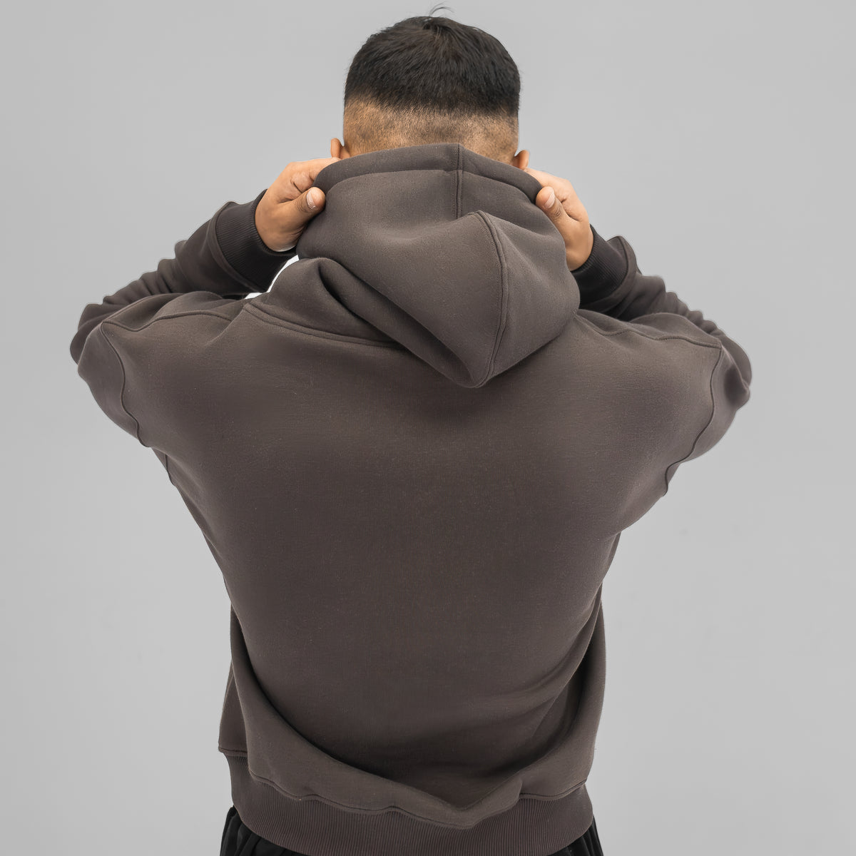 DARK BROWN OVER-SIZED HOODIE