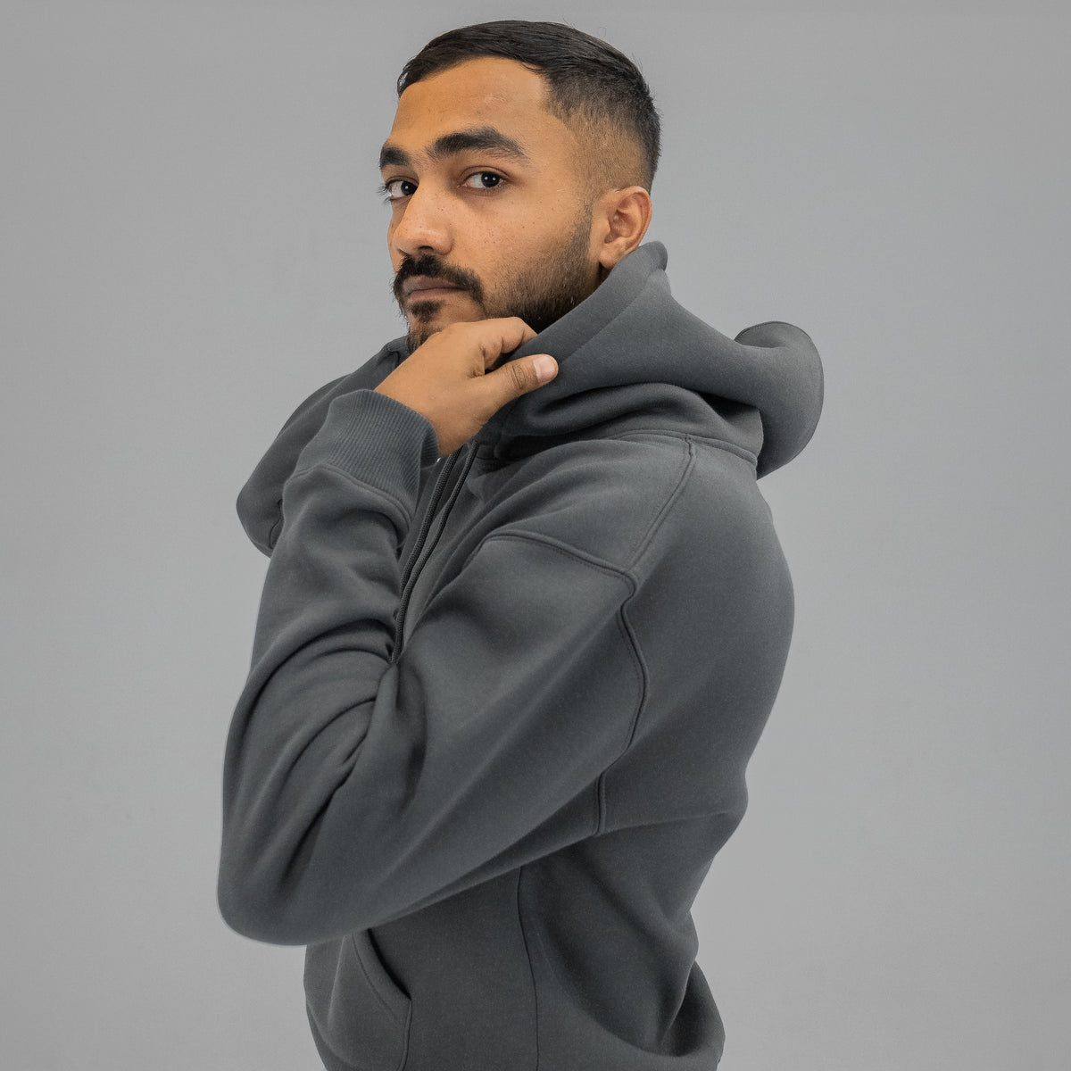 DARK-GREY OVER-SIZED HOODIE