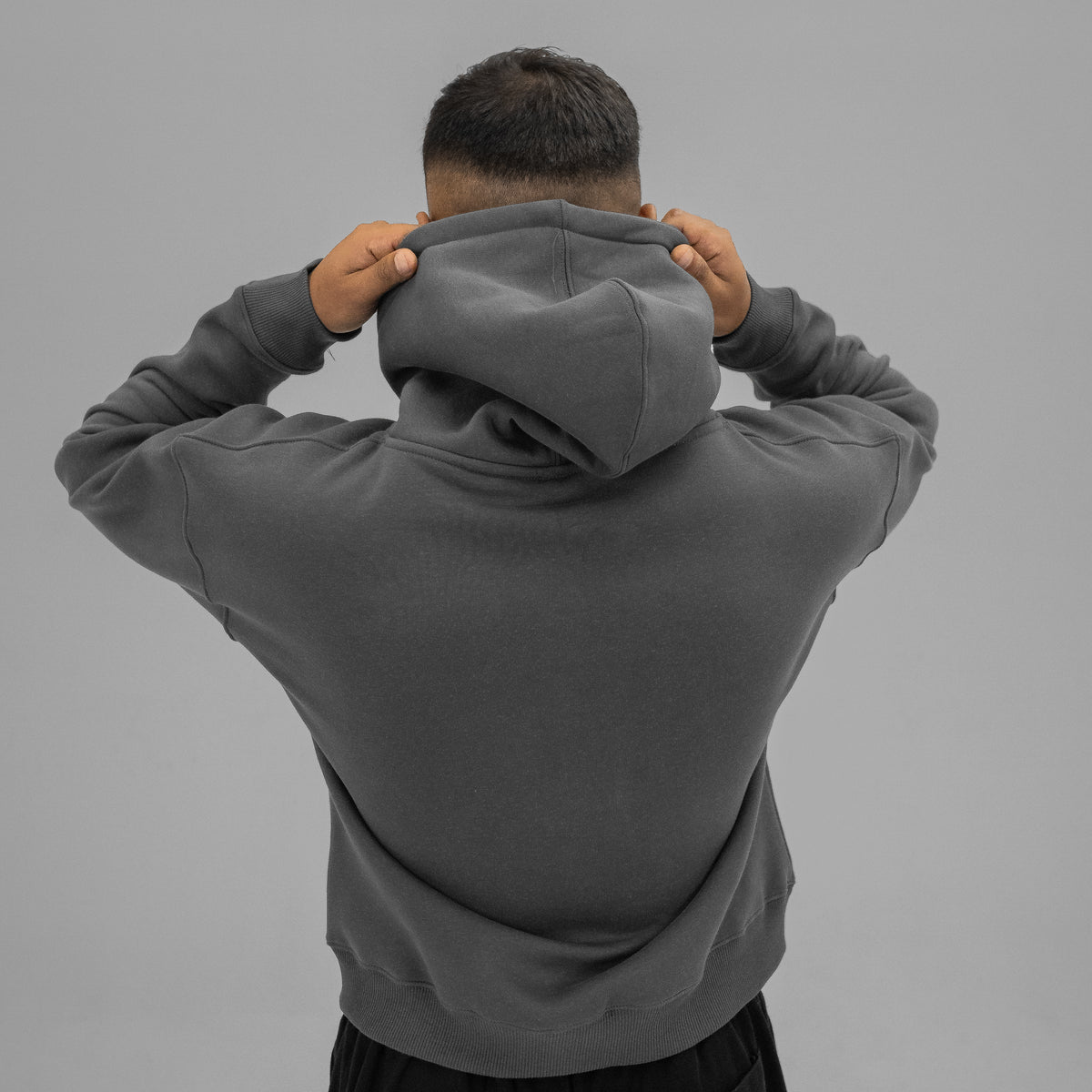 DARK-GREY OVER-SIZED HOODIE