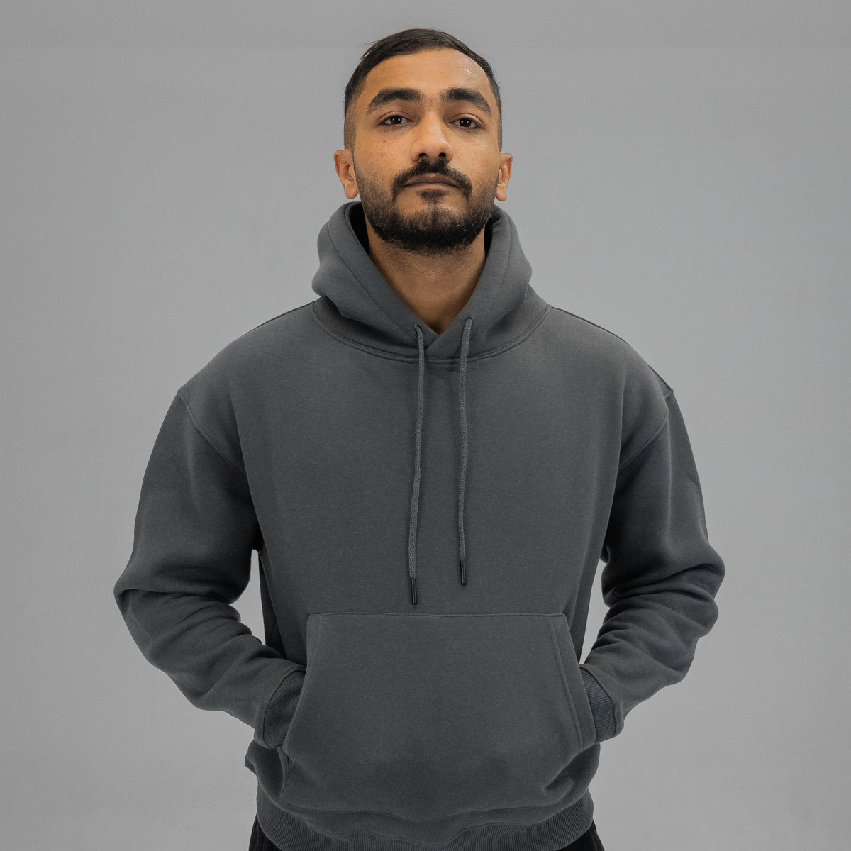 DARK-GREY OVER-SIZED HOODIE