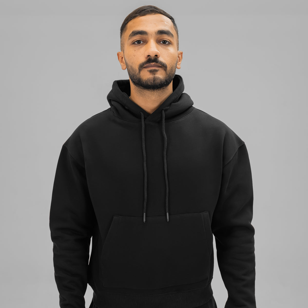BLACK OVER-SIZED HOODIE