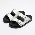 Genuine Leather Two-Strap Slipper Male